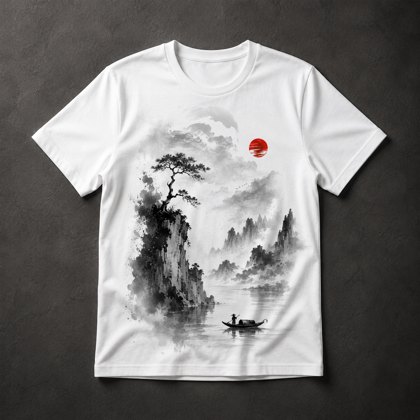 Camiseta Paisagem Oriental Minimalista