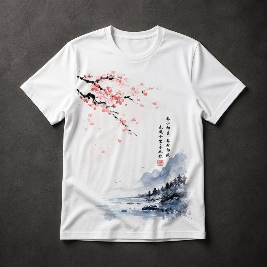 Camiseta Paisagem Oriental