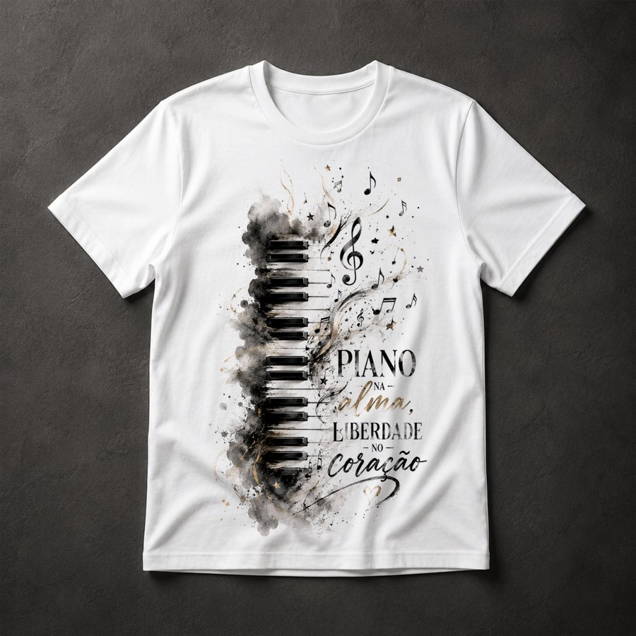 Camiseta Piano Música
