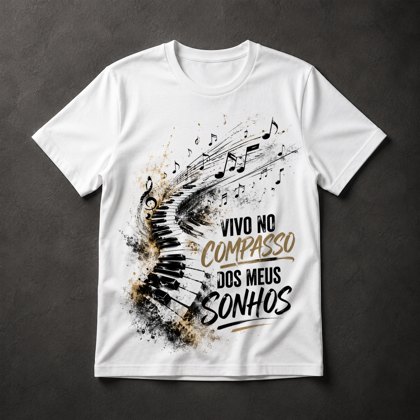 Camiseta Piano Música Sonhos