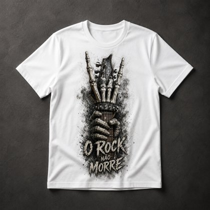 Camiseta Rock Esqueleto
