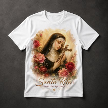 Camiseta Santa Rita Rosa da Esperança