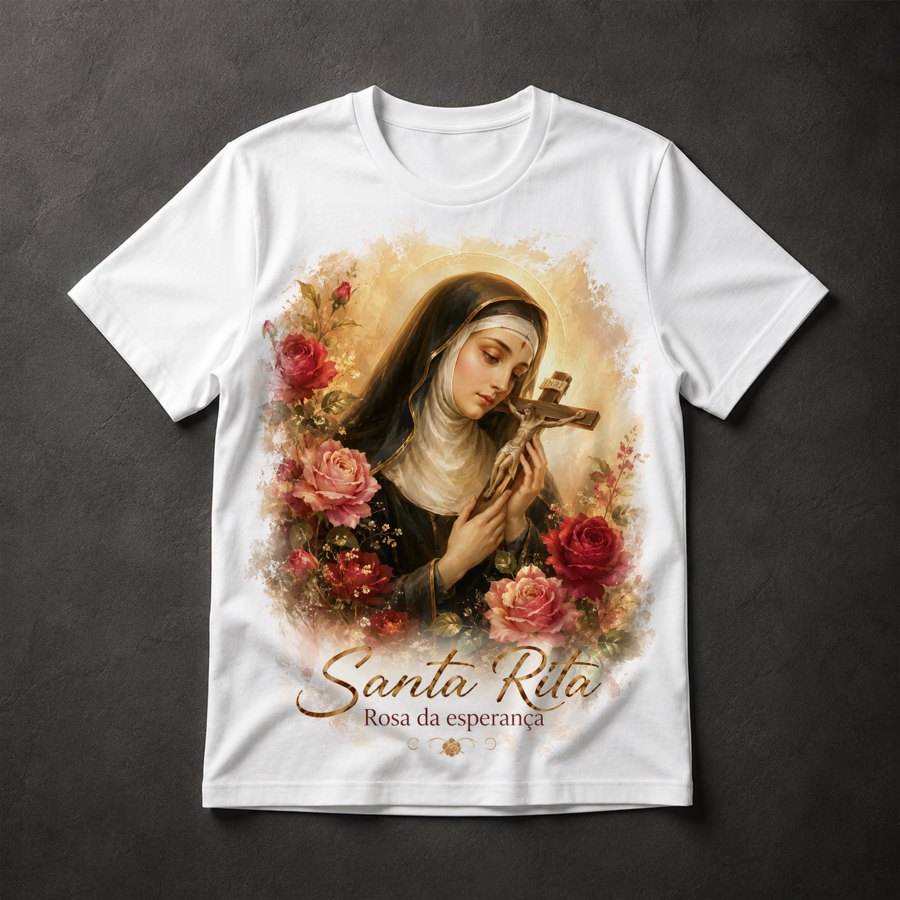Camiseta Santa Rita Rosa da Esperança