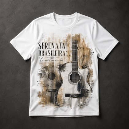 Camiseta música violão