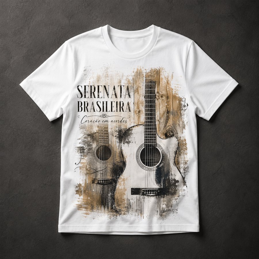 Camiseta música violão
