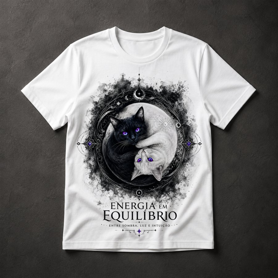 Camiseta Yin Yang Gatos