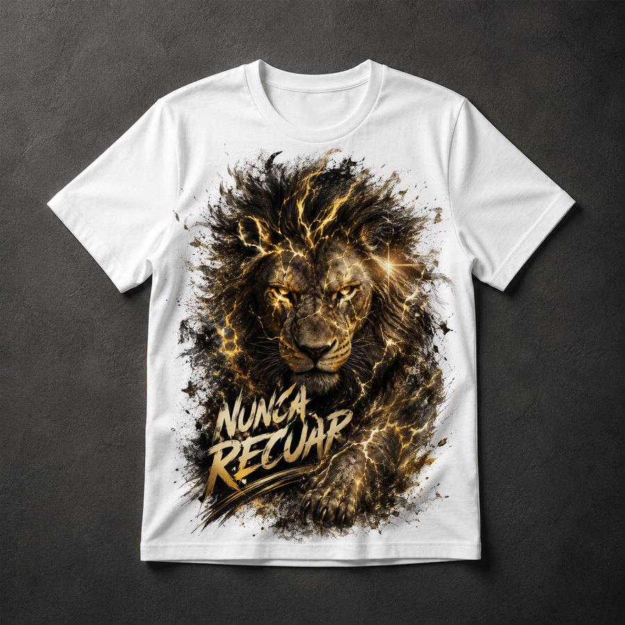 Camiseta Leão Nunca Recuar