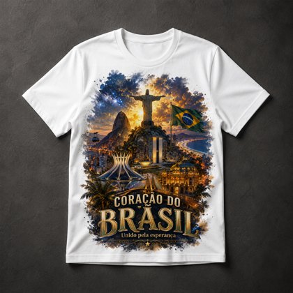 Camiseta Coração do Brasil