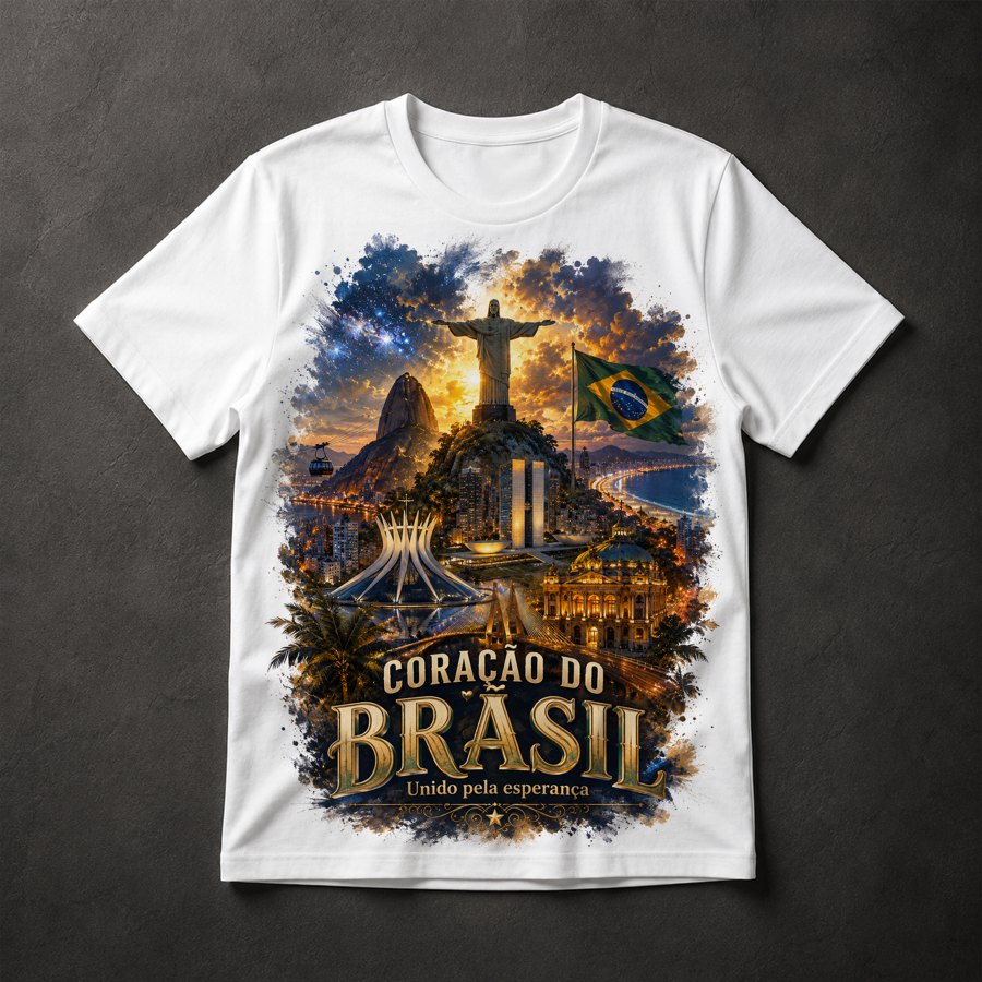 Camiseta Coração do Brasil