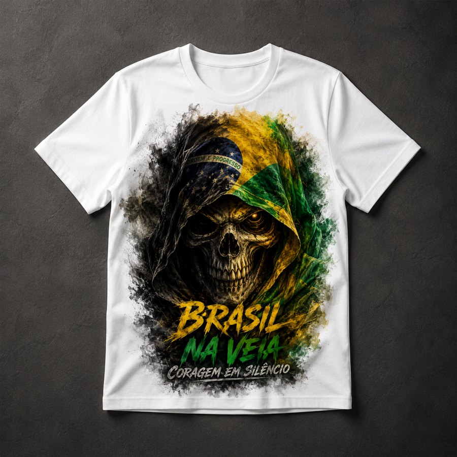 Camiseta Caveira Patriota Brasil