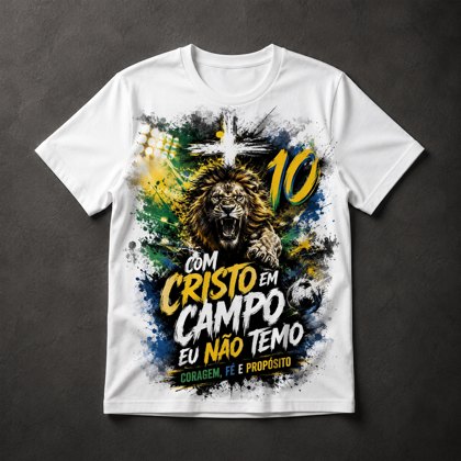 Camiseta Cristo Futebol Fé