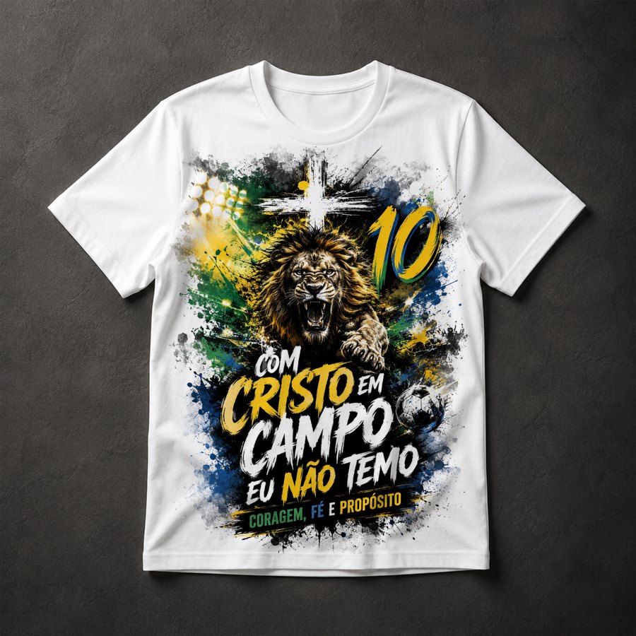 Camiseta Cristo Futebol Fé