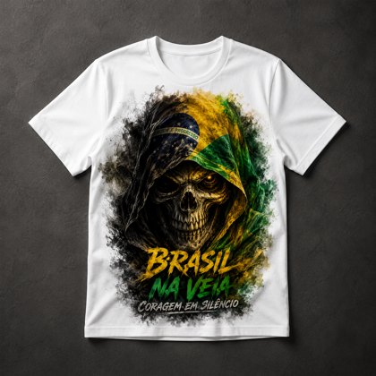Camiseta Caveira Patriótica Brasil