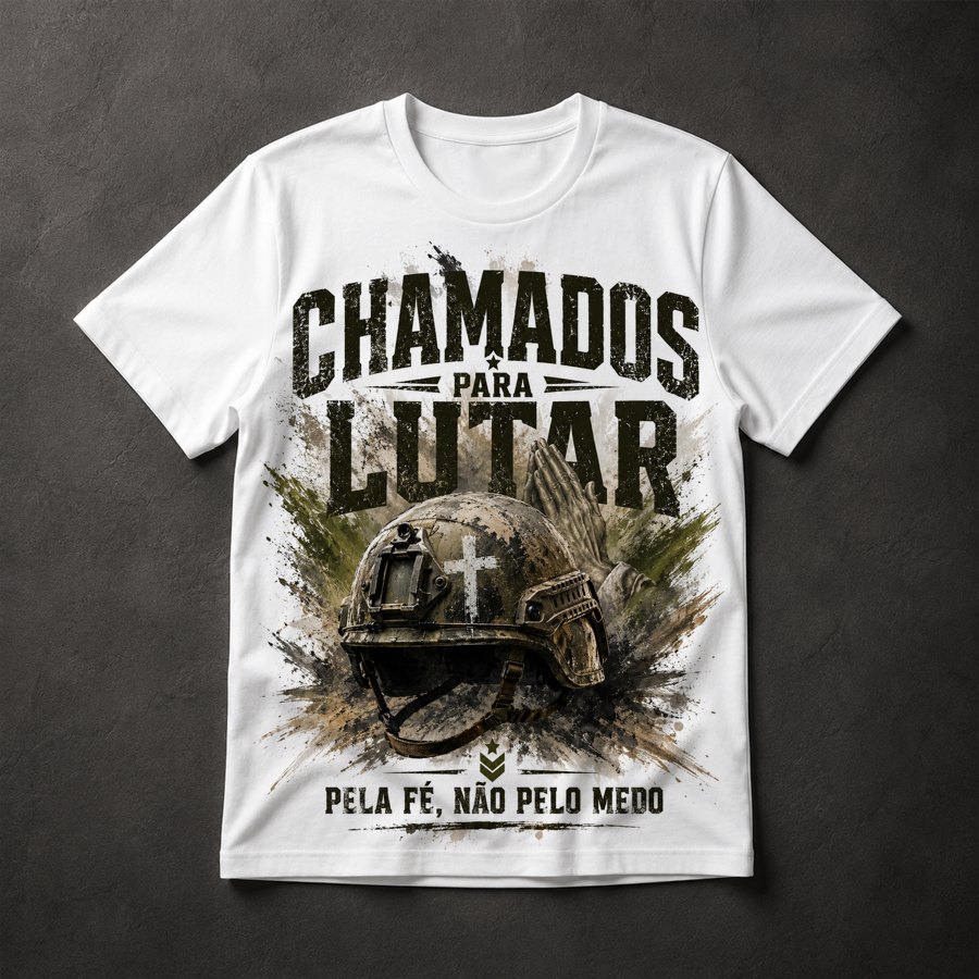 Camiseta Fé Cristã Militar