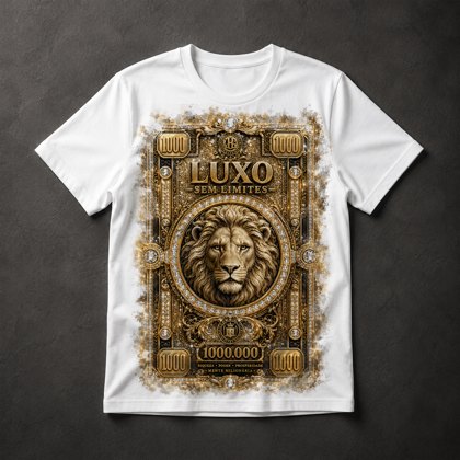 Camiseta Leão Luxo Dourado