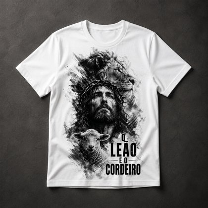Camiseta Leão e Cordeiro