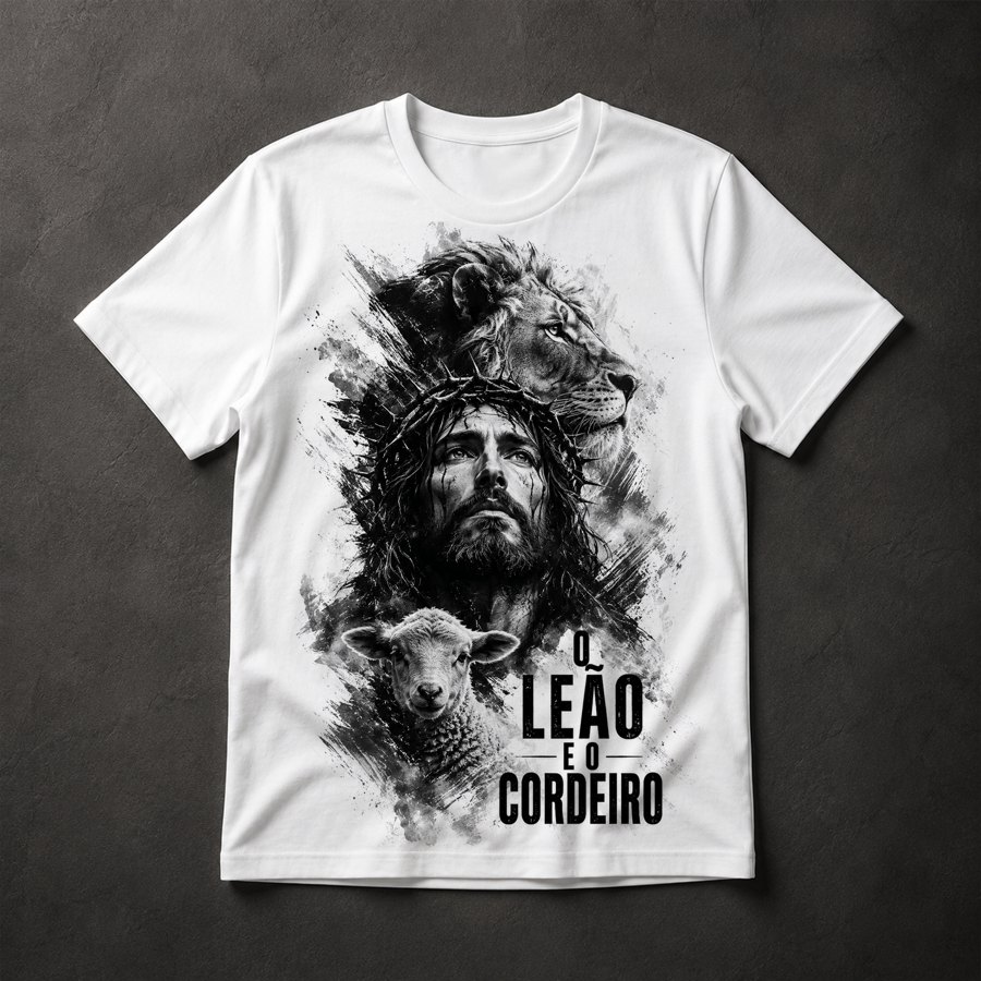 Camiseta Leão e Cordeiro
