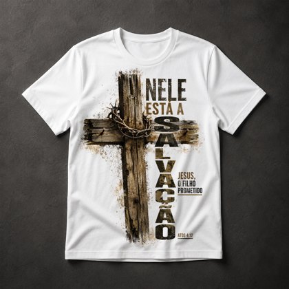 Camiseta Fé Cristã Cruz