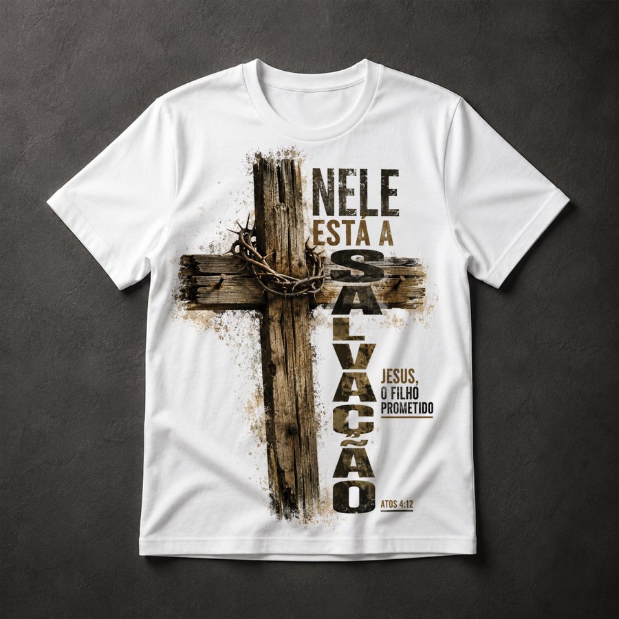Camiseta Fé Cristã Cruz