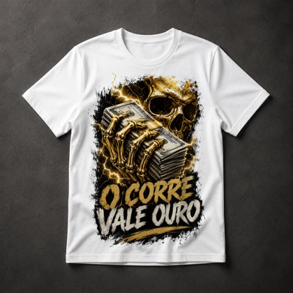 Camiseta Caveira e Dinheiro