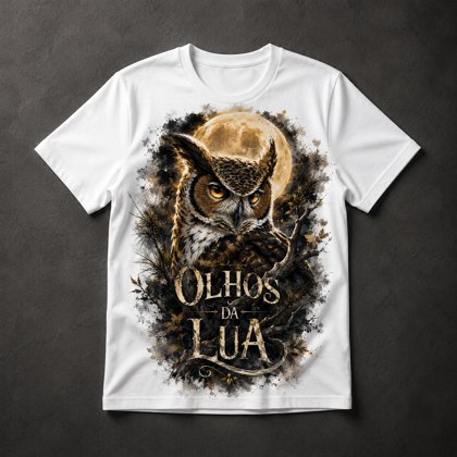 Camiseta Coruja e Lua