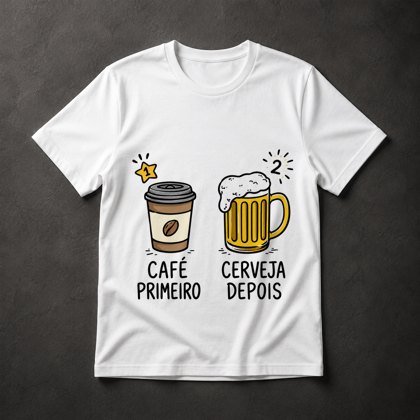 Camiseta Café e Cerveja