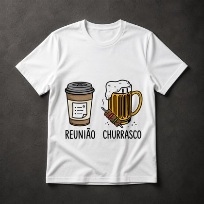 Camiseta Reunião vs Churrasco