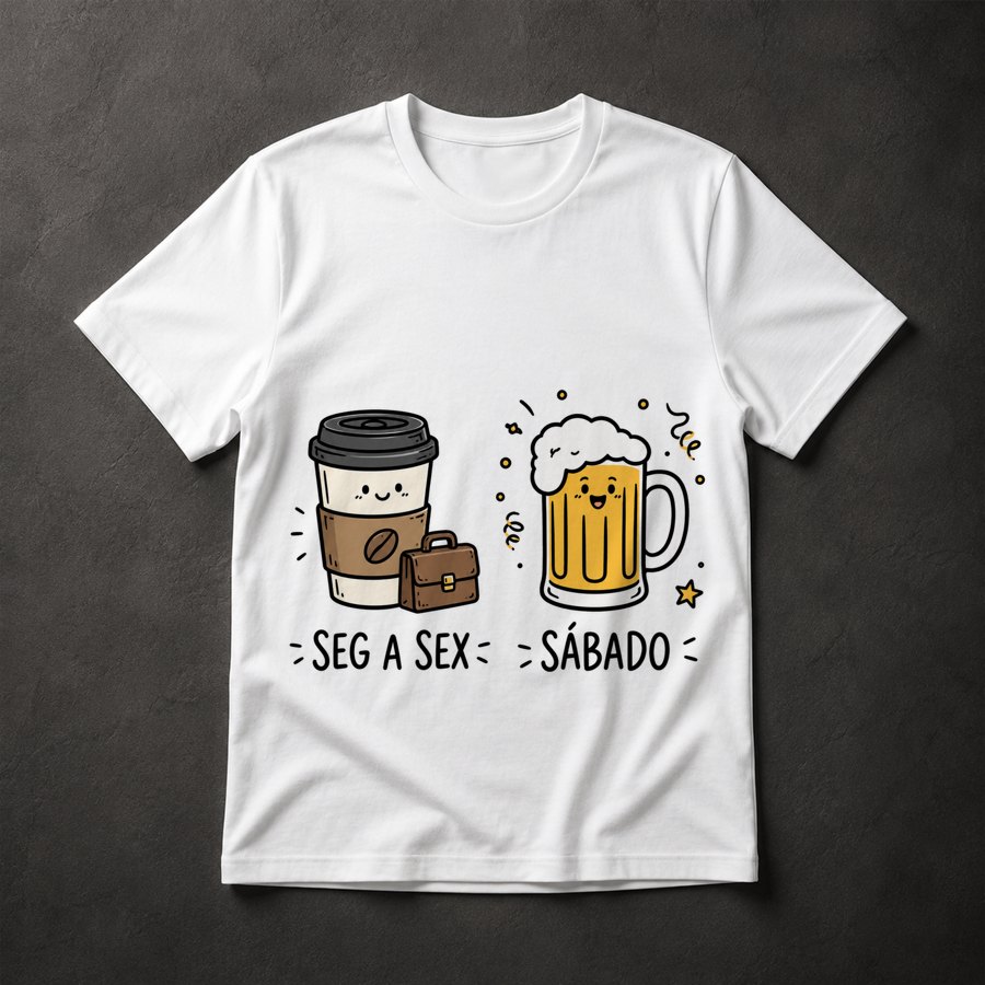 Camiseta Café e Cerveja