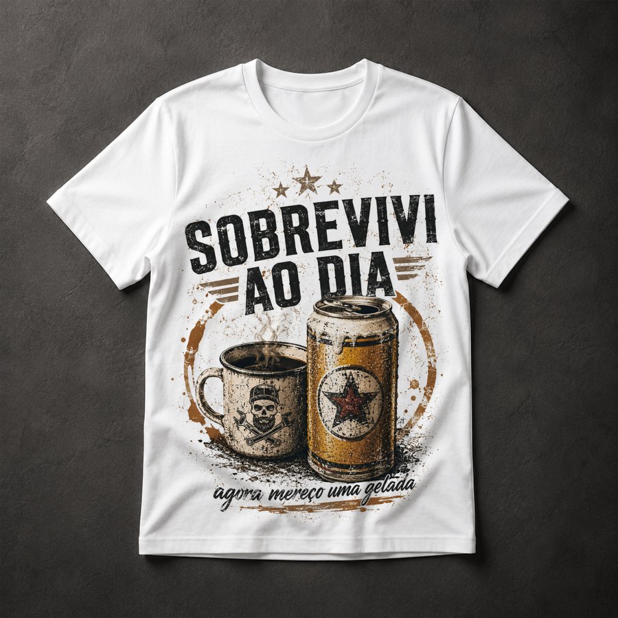 Camiseta Café e Cerveja