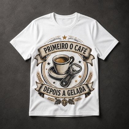 Camiseta Café e Cerveja